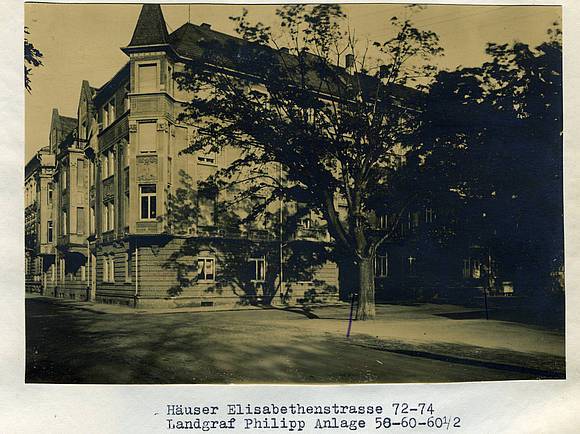 Elisabethenstraße und Landgraf-Philipps-Anlage 58 (1944)