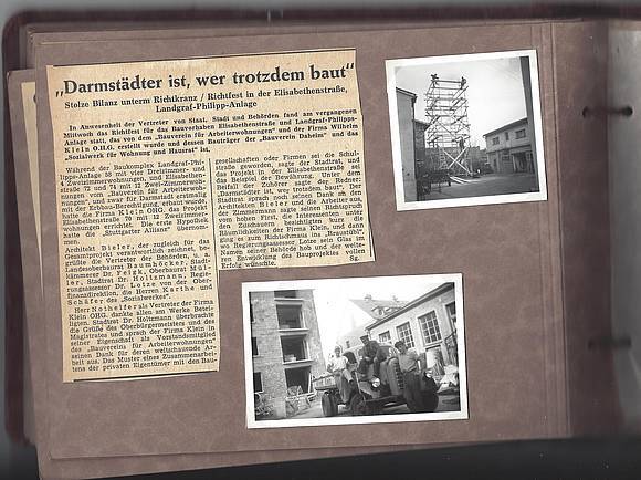 Zeitungsartikel zum Richtfest 1951