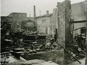 Elisabethenstraße 68-70 nach Bombenangriff 1944