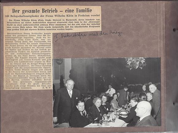 Vier Jahre nach Ende des Zweiten Weltkrieges gab die Firma Wilhelm Klein ein großes Fest für ihre Mitarbeiter.