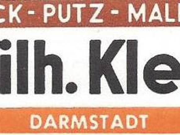 Das Logo, mit dem die Firma Klein in ganz Darmstadt bekannt wurde. Es wurde Anfang der 50er Jahre entworfen und 40 Jahre lang zum Firmensymbol.
